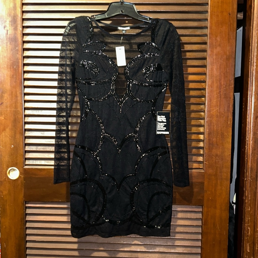 Express Black sequin dress, size 0